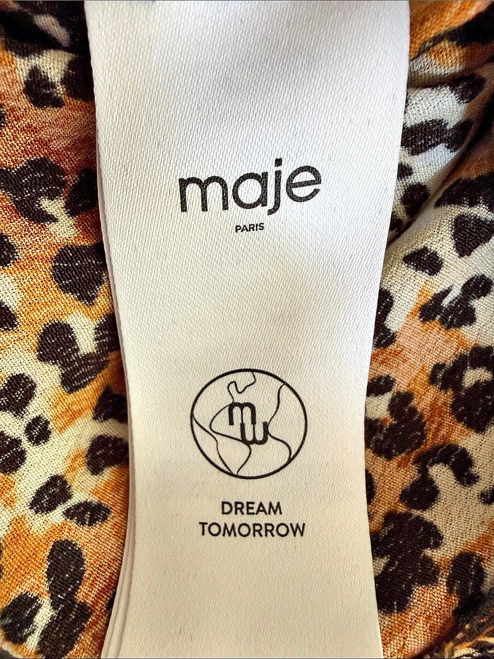 maje Leopard Print Blouse Small (1) Mob Wife Indie Sleaze Boho Chic - Picture 10 of 16